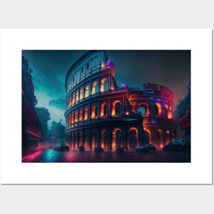 Colosseum Cyberpunk Posters and Art